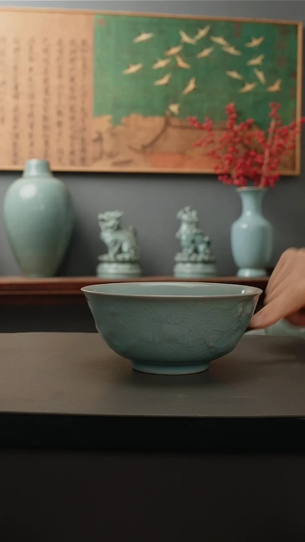 原产地原矿    汝窑碗   微瑕