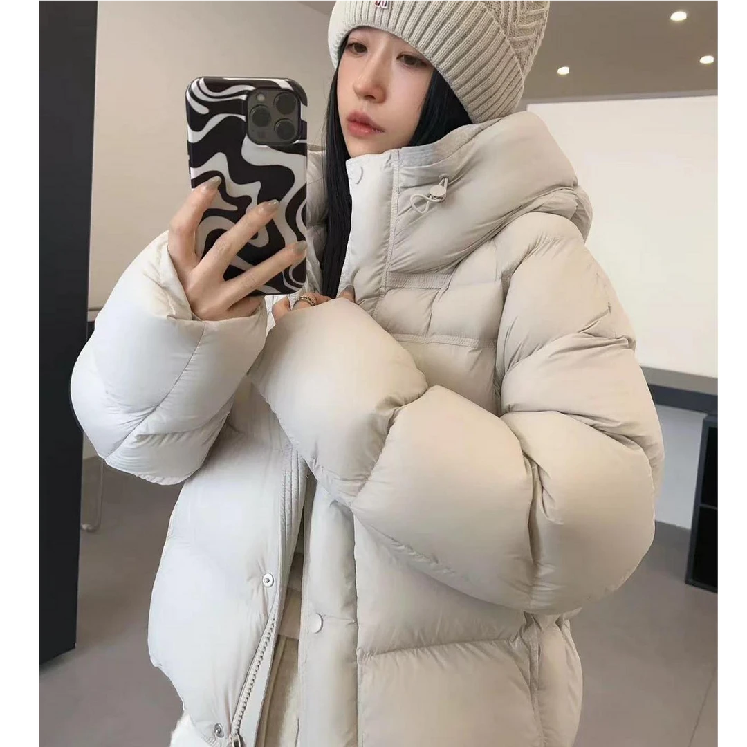 LOFENI新国标云感泡芙短款90白鸭绒羽绒服连帽显瘦气质冬加厚ZX22