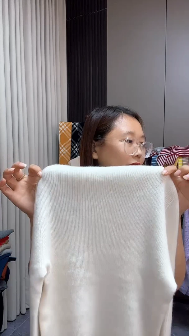 山羊绒半高打底衫白色L