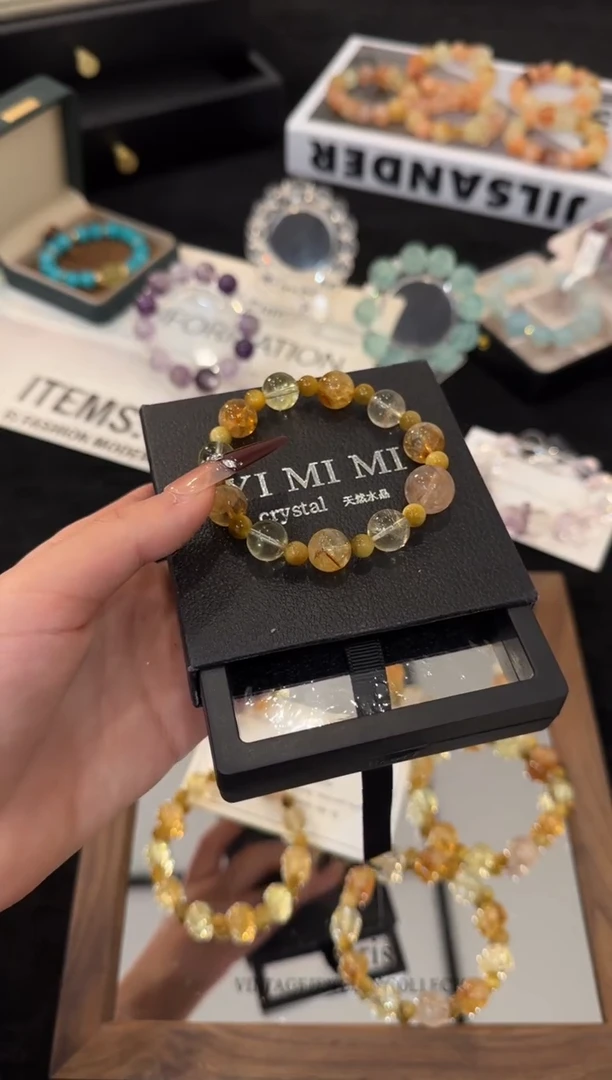 未镶嵌手链水晶黄色系多宝x3531
