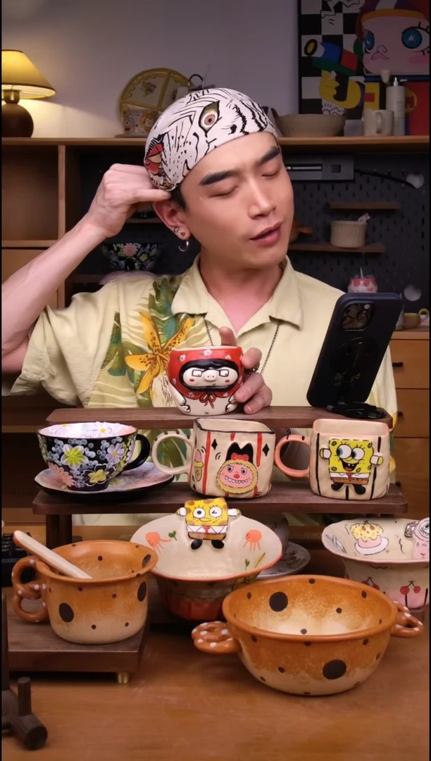 杯子景德镇可爱设计师款陶瓷