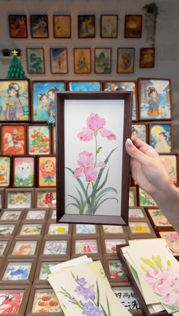 国画粉鸢尾 手绘国画27