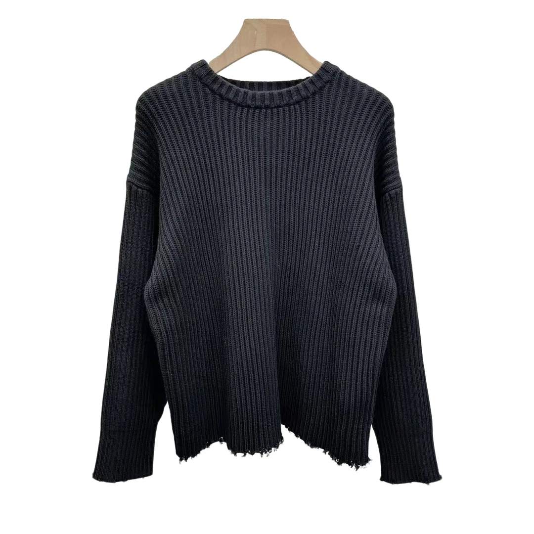 LAOXIAO-25S小众破坏重磅针织毛衣