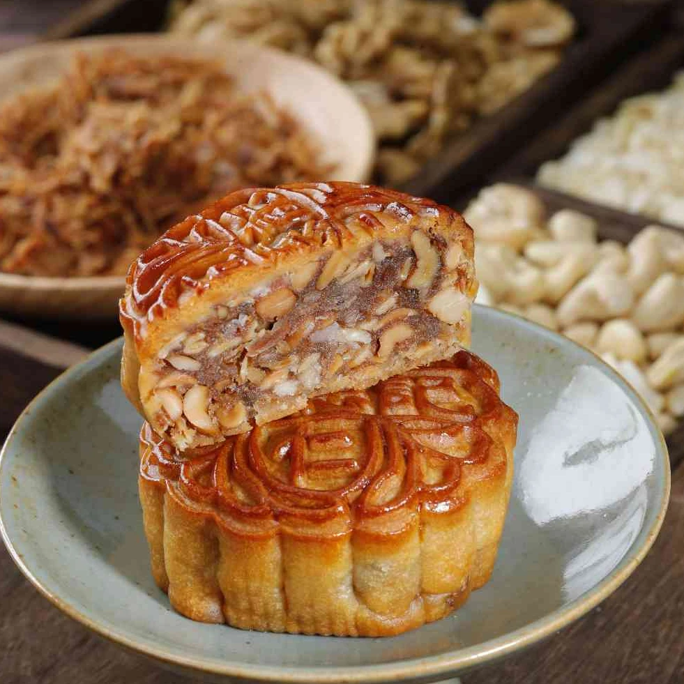 邓德记伍仁月饼手工制作广式月饼中秋送礼传统味道720g礼盒装送礼