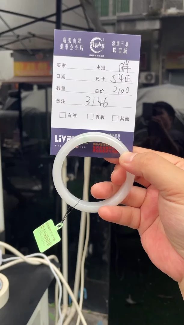 未镶嵌手镯翡翠W 54正圈 3146