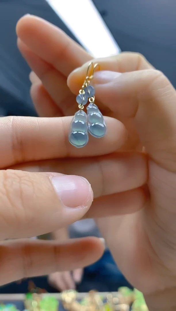 【闪购商品】翡翠耳饰合金082翡翠耳钩