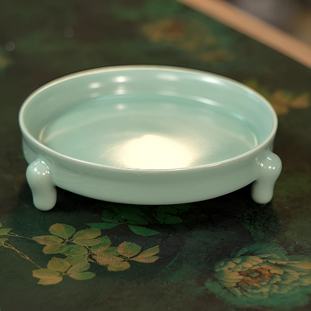 【所谓】天青三足汝窑壶承圆形中式家用陶瓷14CM茶具