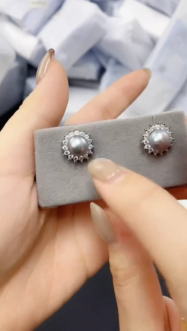 未镶嵌耳饰淡水珍珠ED1074