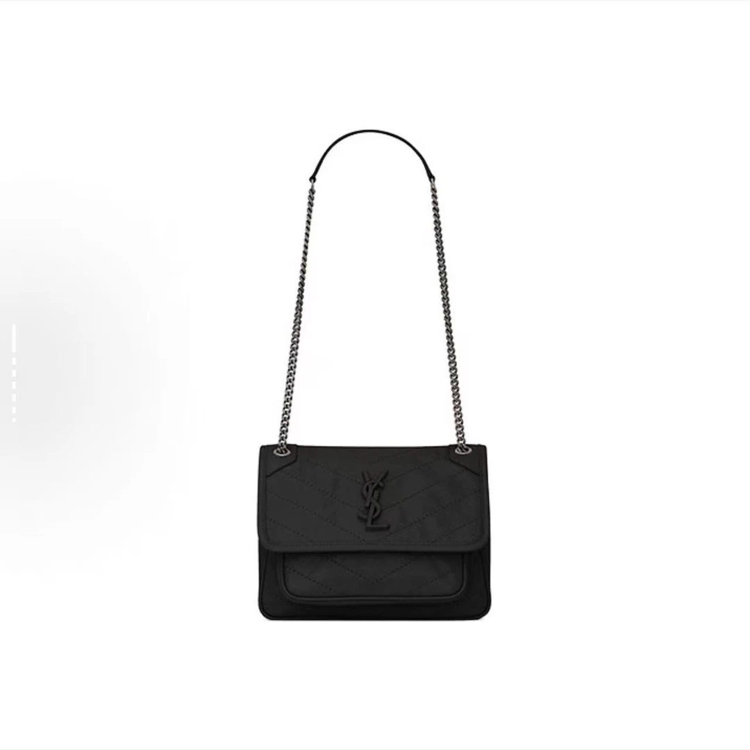99新 YSL/圣罗兰 思斯专属 圣罗兰黑色Niki单肩包 THZA144