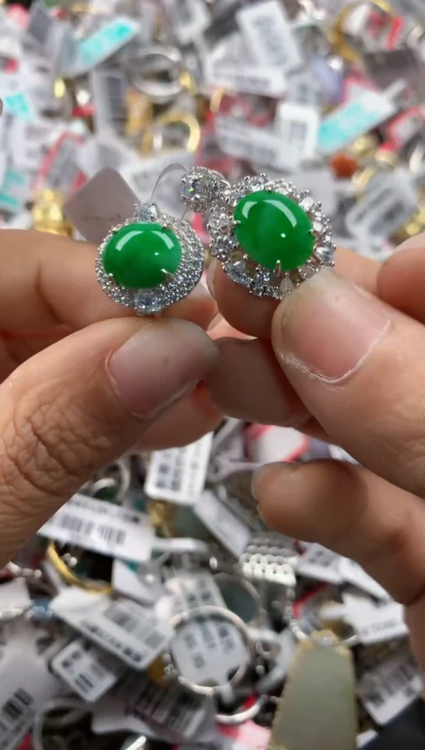 银S925镶嵌戒指翡翠10    5