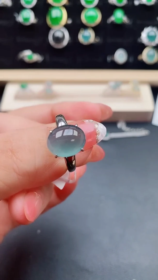 【闪购商品】翡翠戒指银S925镶嵌0850500