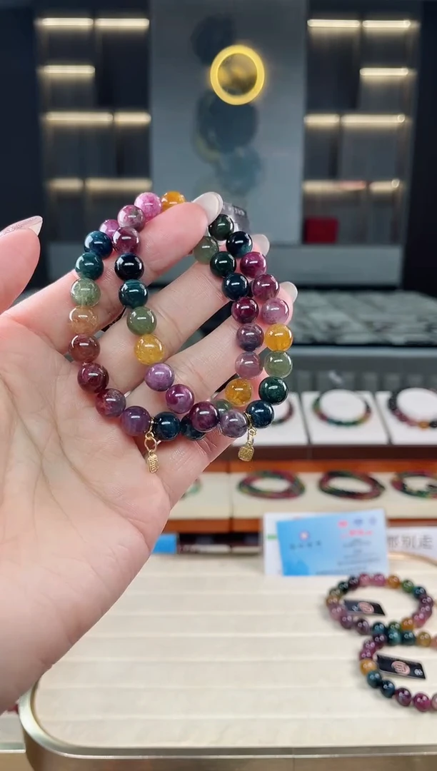 未镶嵌老矿碧玺单圈手串8mm+碧玺多样性发一条T