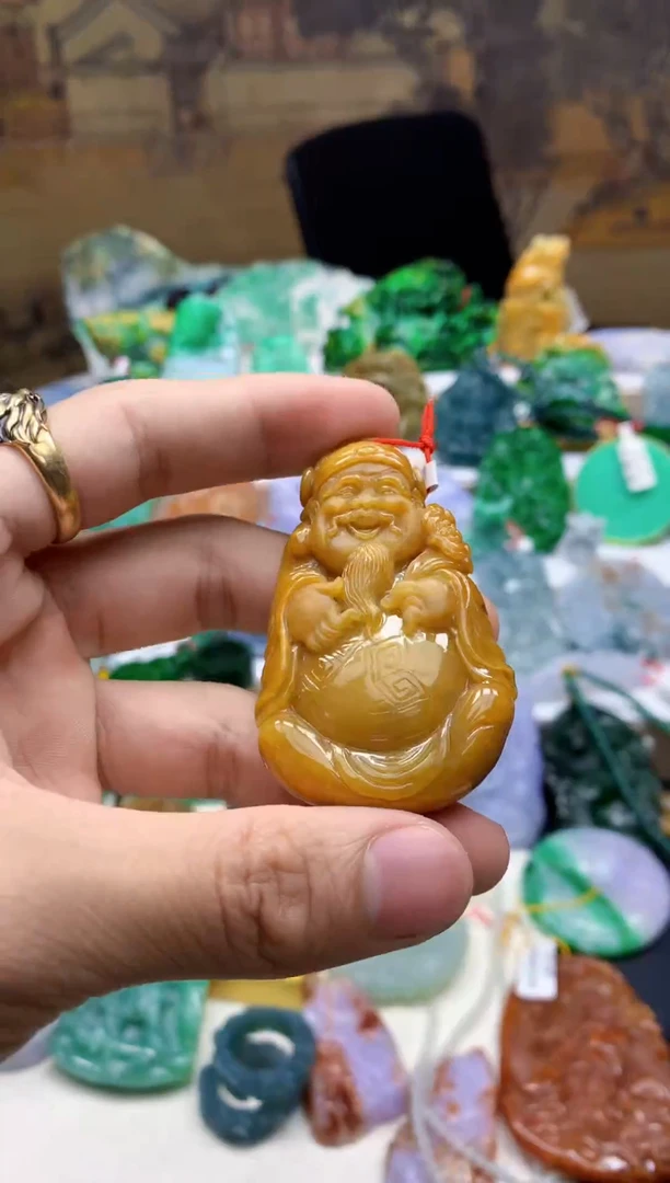 颈饰未镶嵌翡翠风**?天然A货翡翠