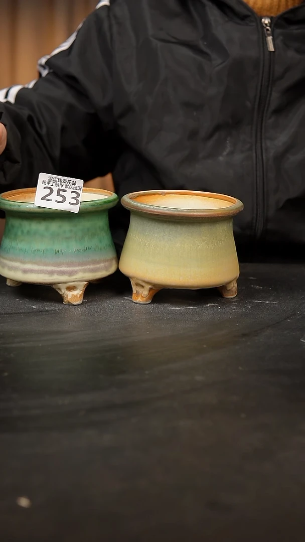 【闪购商品】瓷片253泥泥手工花盆口10高9