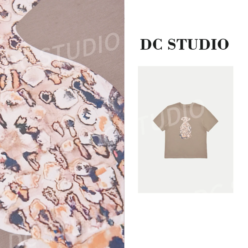 DC STUDIO【艺术家】2025早春新款休闲时尚印花设计师款圆领T恤