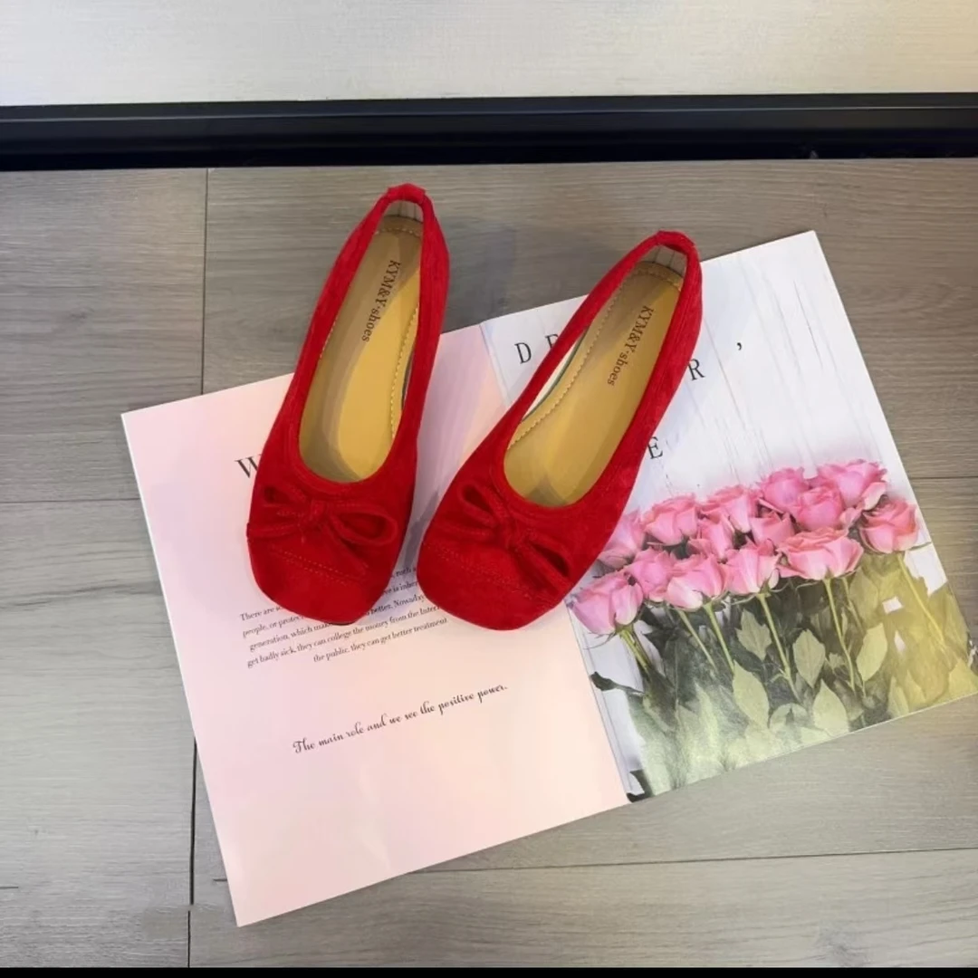 （柚子同款）夏款蝴蝶结休闲软底奶奶鞋0522-5（偏小一个码）