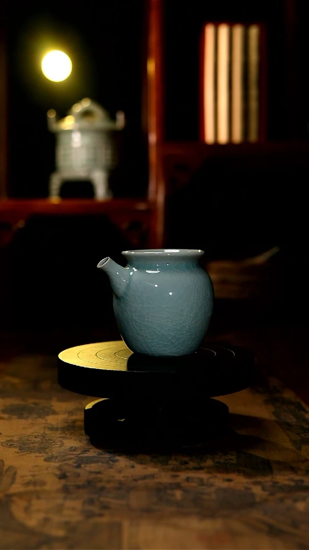 【闪购商品】原矿青绿釉公道杯