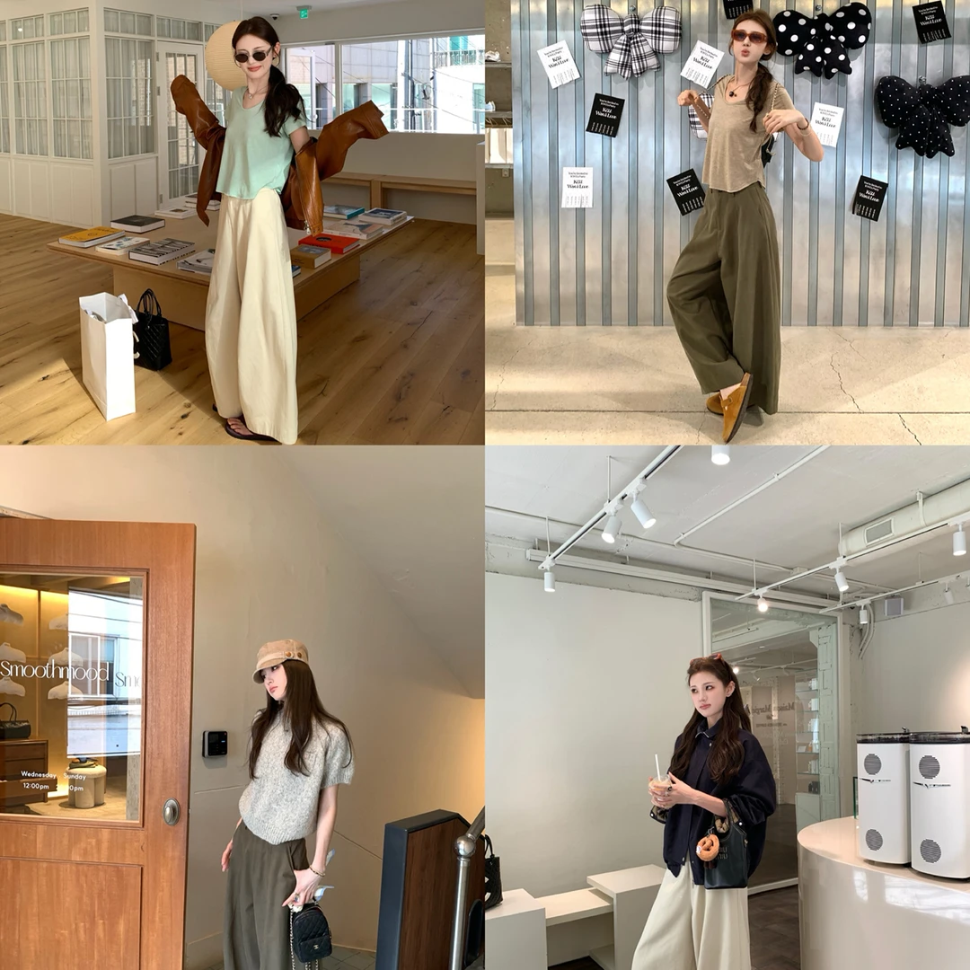 aaaaxbbb 莫桑钟摆 两色天丝棉长裤宽松显瘦休闲裤通勤百搭女秋冬