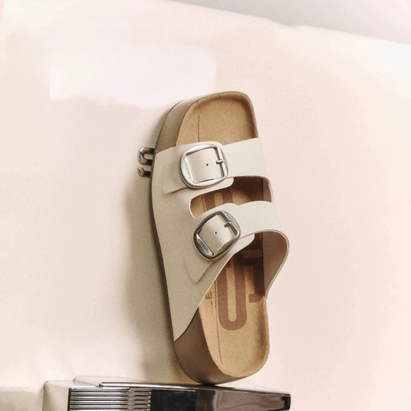 梦孜百丽厚底勃肯鞋女2025年夏季新款增高凉拖鞋软底沙滩博肯凉鞋