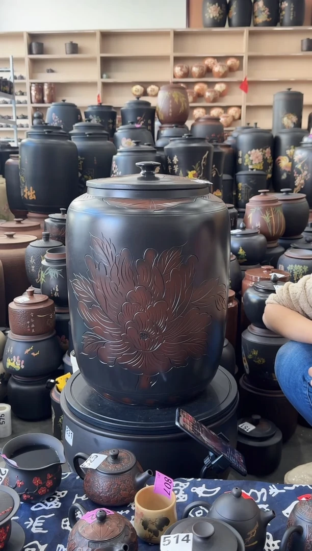 罐瑕疵茶缸高50cm牡丹  523