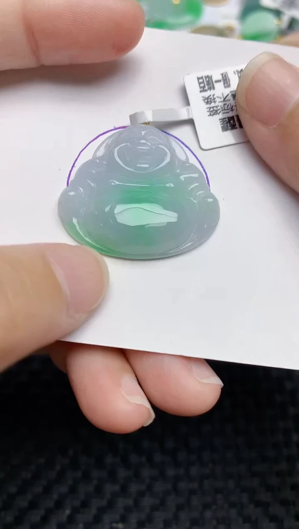 颈饰18K金镶嵌翡翠天然缅甸A货翡翠百元以上9元证书费自理