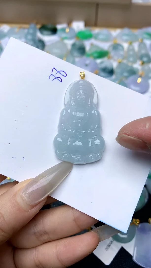 【闪购商品】翡翠颈饰18K金镶嵌天然A货翡翠