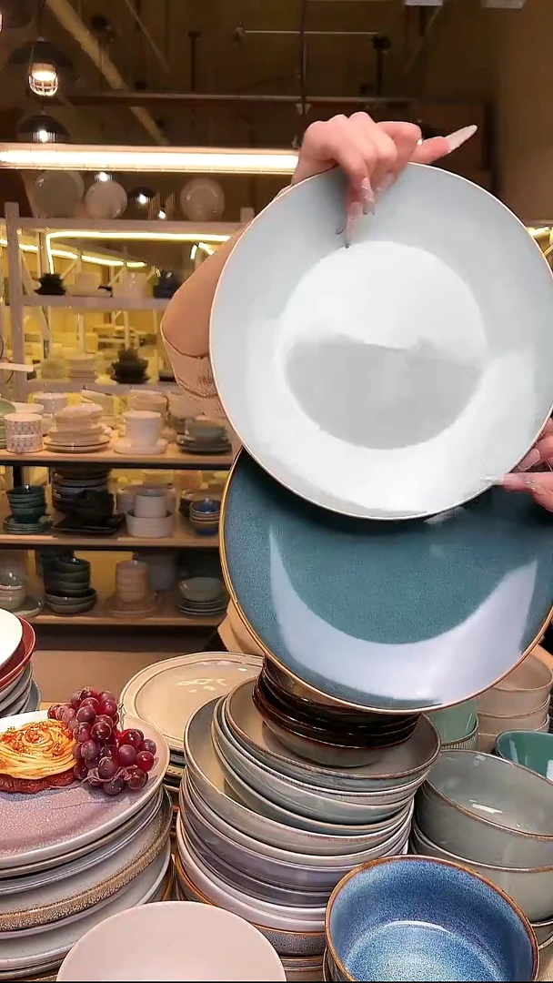 瓷300外贸尾货高温釉下彩陶瓷餐具默认微瑕