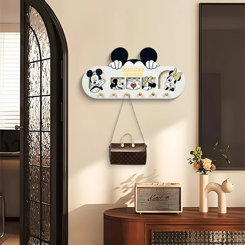 米奇进门衣帽挂钩多功能钥匙收纳衣钩入户墙壁装饰置物架衣架3060