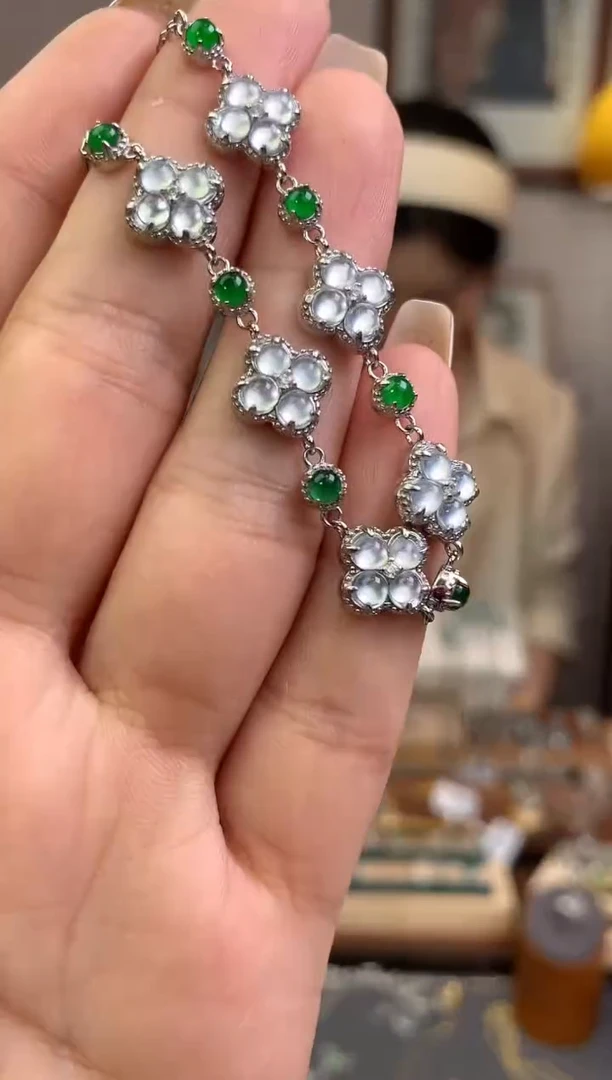 翡翠银S925镶嵌吊坠(不含链)手链