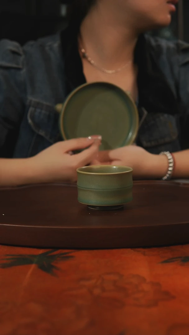 杯子泽*柴烧竹节杯 汝州原产地原矿仿古老釉