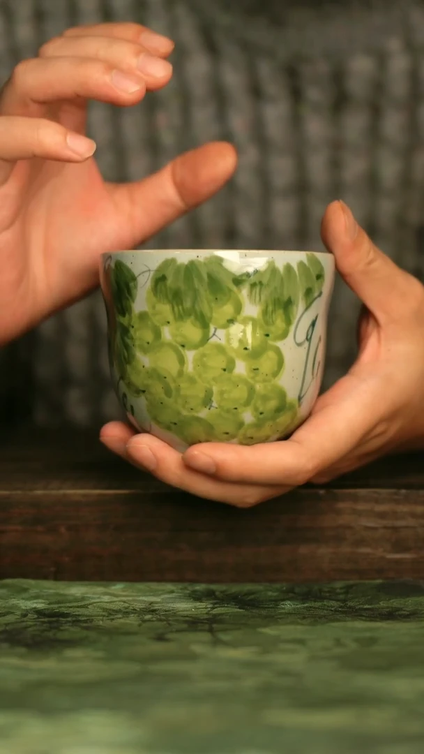 陶瓷青诗集手工手绘瓷器