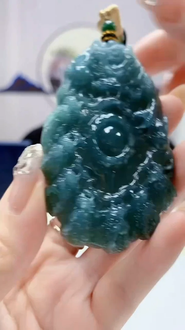 定制翡翠未镶嵌5060DD-毛货挂件36