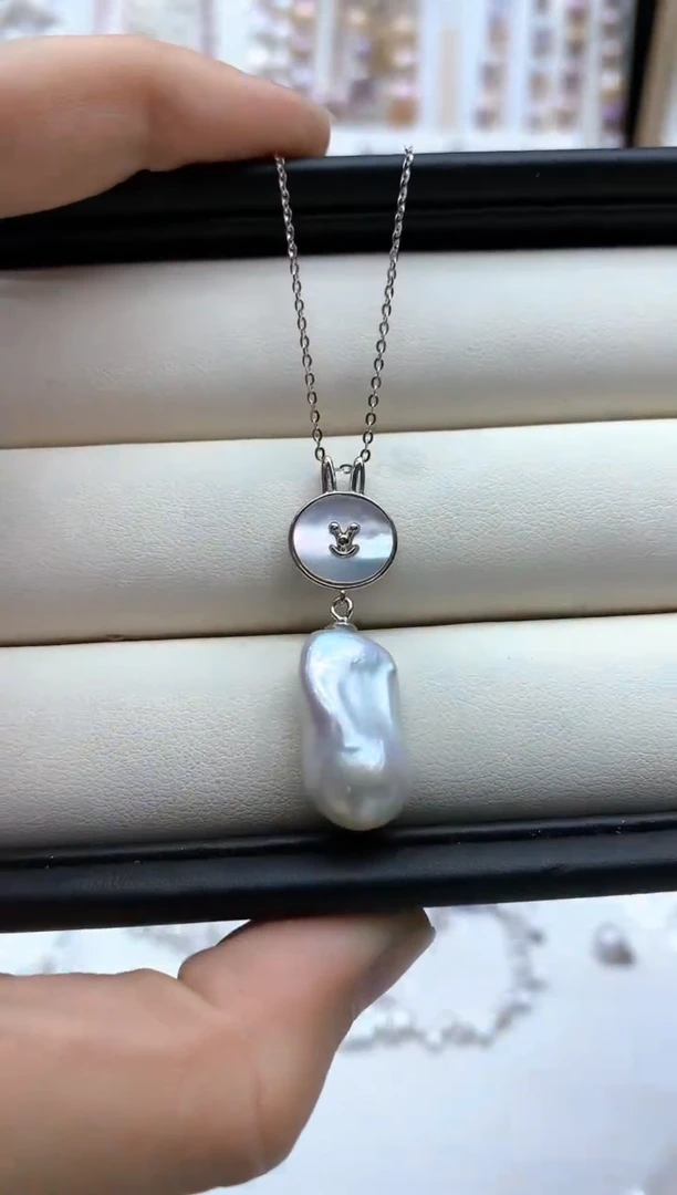 【闪购商品】淡水珍珠颈饰银S925镶嵌项链