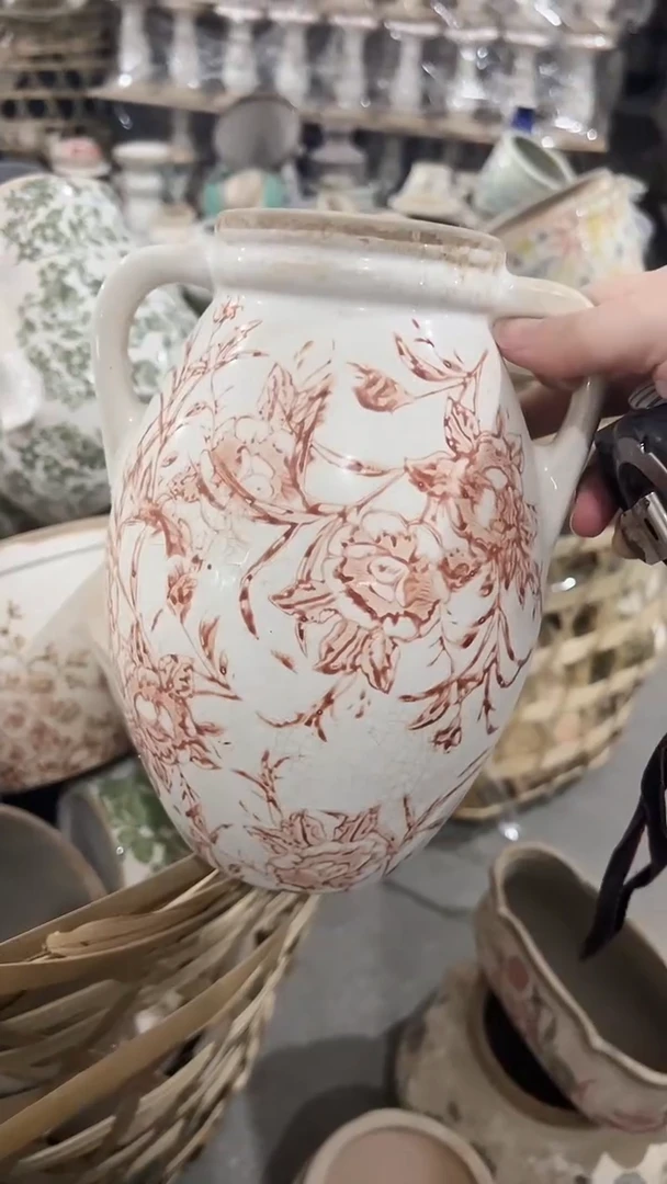 【闪购商品】陶瓷陶瓷花盆高20CM内口6.8CM