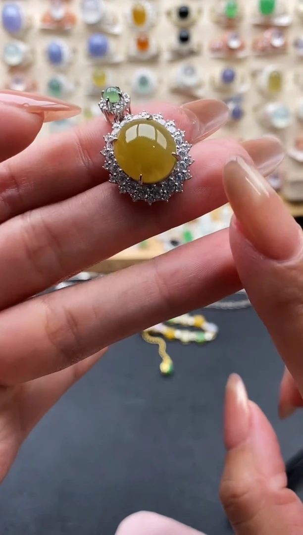 银S925镶嵌戒指翡翠缅甸天然A货翡翠11   5-8