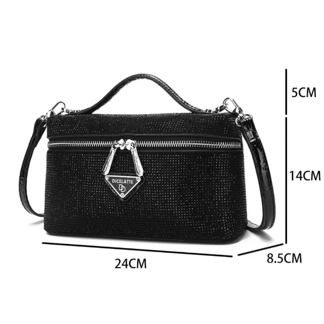 D.D时尚休闲百搭女士潮流镶钻单肩包斜跨包