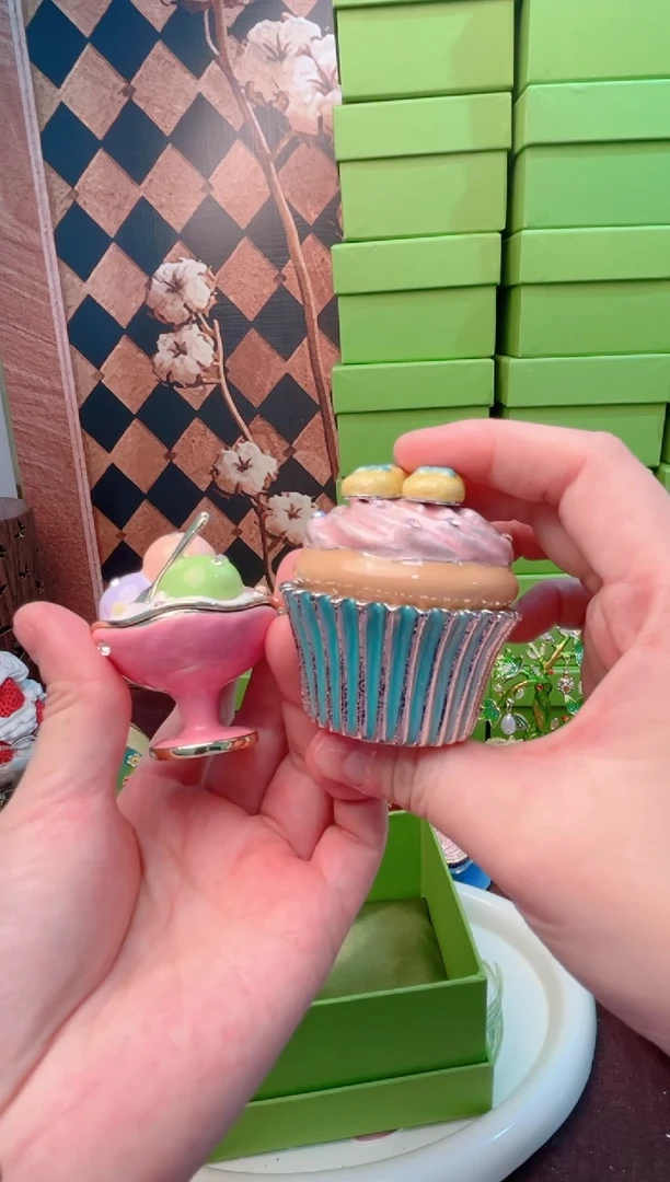 锌合金珐琅彩首饰盒摆件默认微瑕不退不换～