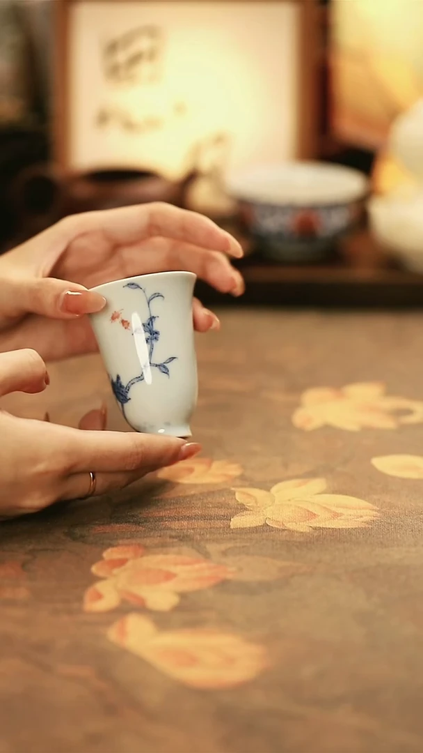 M4002/陶瓷青花桂花闻香杯