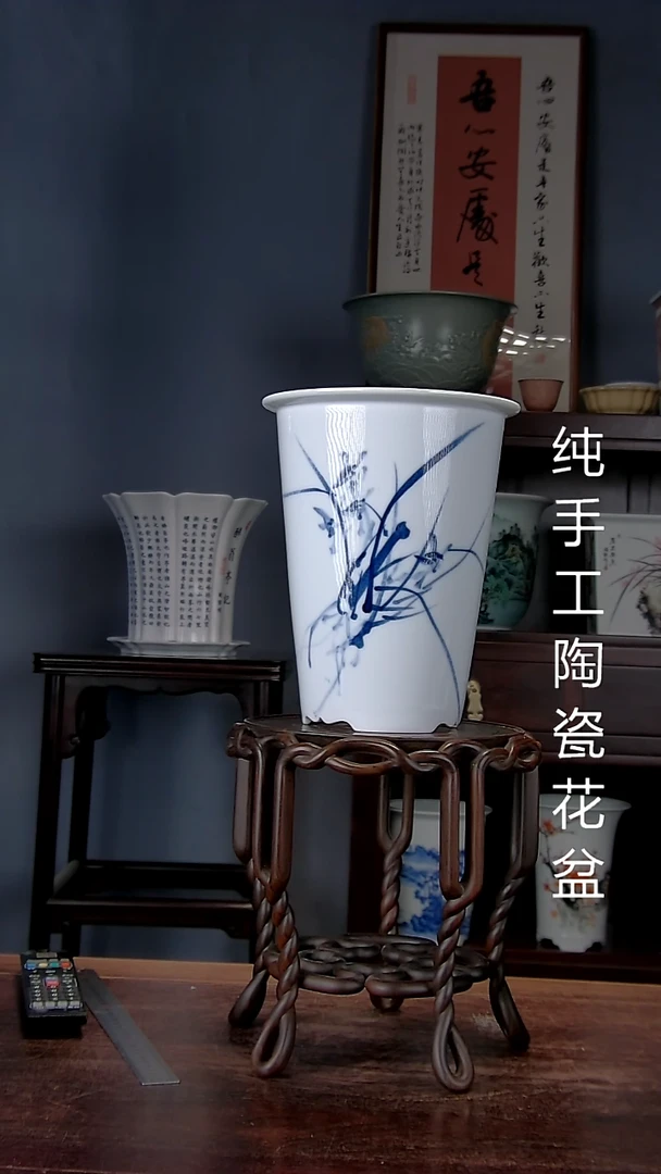 景德镇手工陶瓷花盆