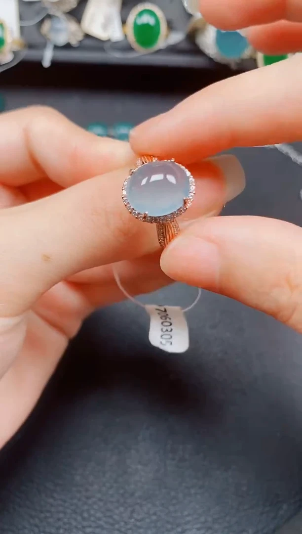 银S925镶嵌戒指翡翠翡翠