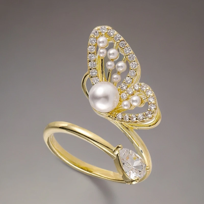 铜合金合成锆石戒指 戒指C261精致时尚小众