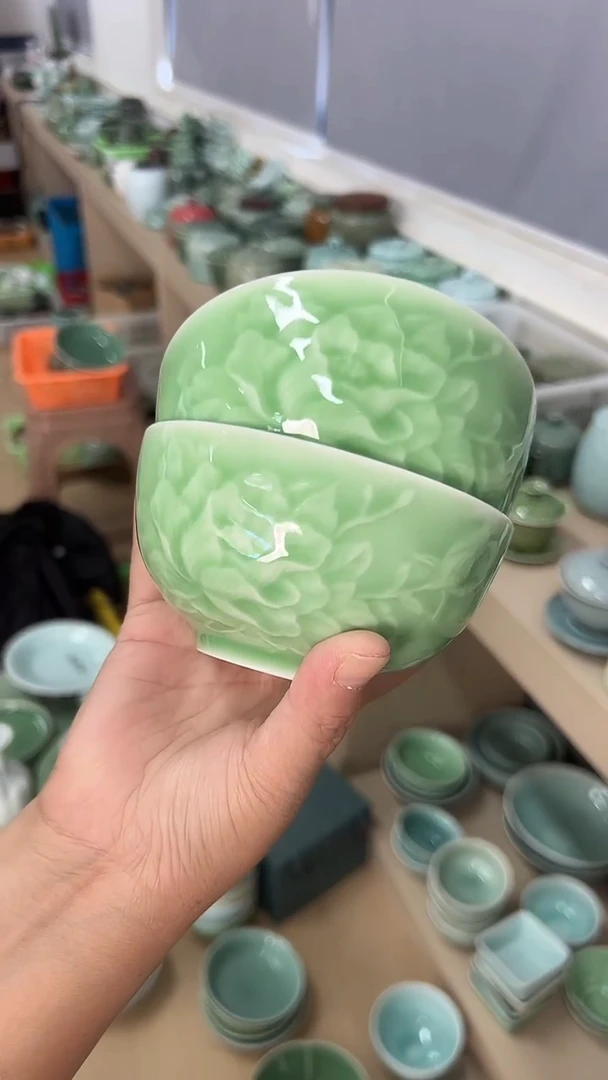 龙泉云间青瓷小米茶器