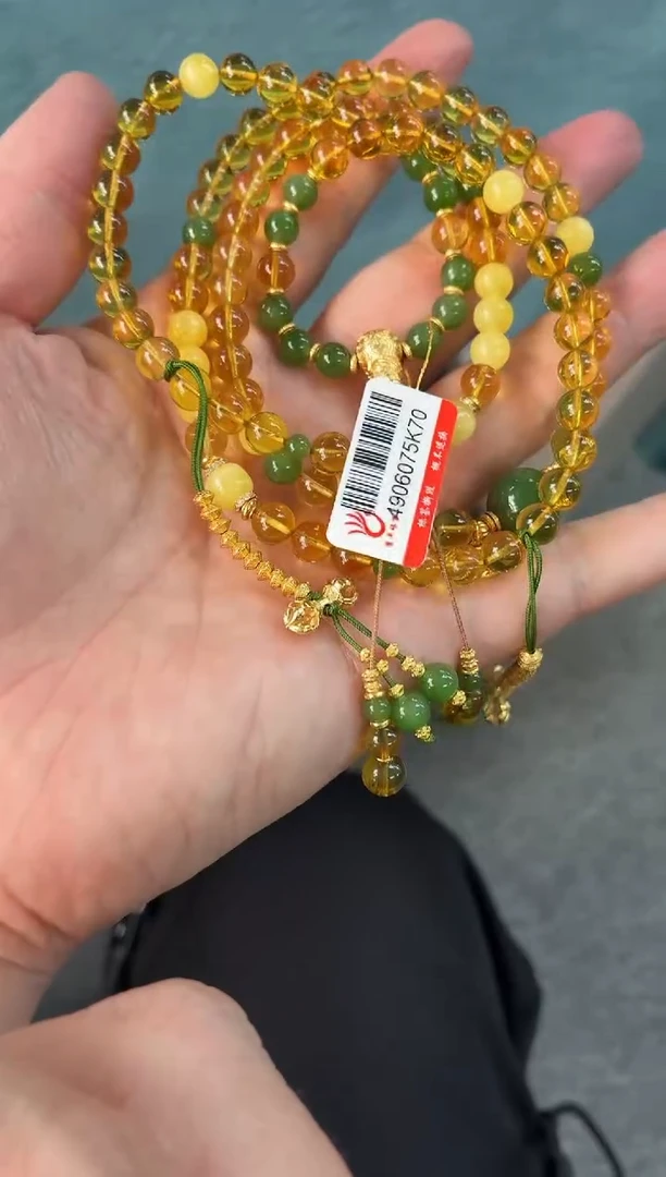 琥珀颈饰未镶嵌项链