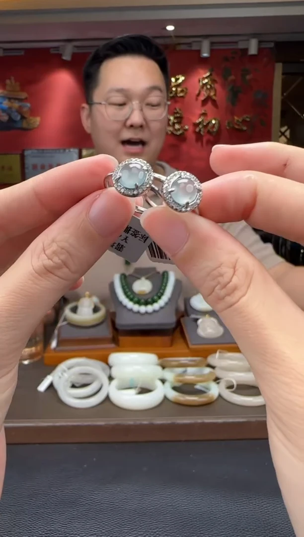 翡翠银S925镶嵌颈饰翡翠戒指多样性发货拍一发一