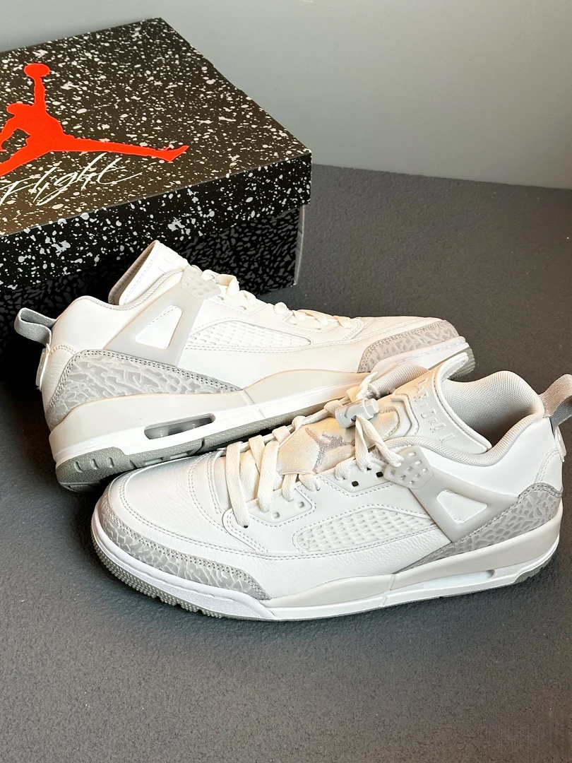 Jordan Spizike男款低帮白灰复古运动篮球鞋耐磨休闲板鞋官方正品