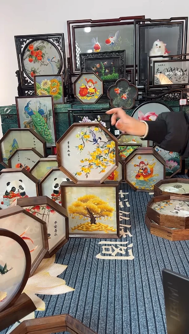 织绣纯手工刺绣摆件