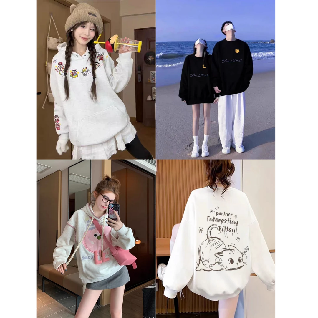 [A01-B30编号]2025早春新款卫衣女趣味运动风现货清仓