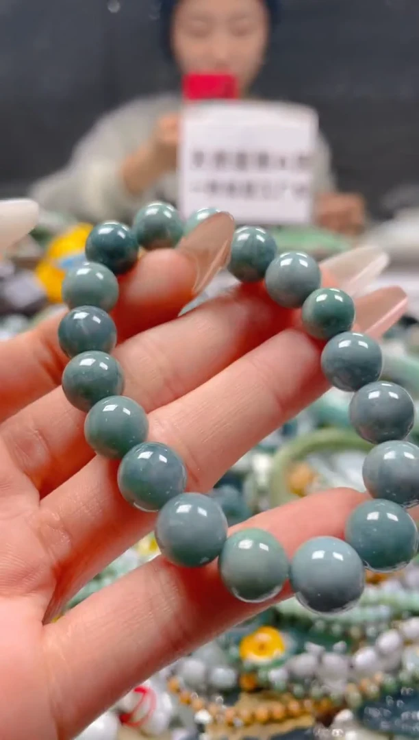 【闪购商品】翡翠颈饰未镶嵌10MM/Q/翡翠A货一图一物