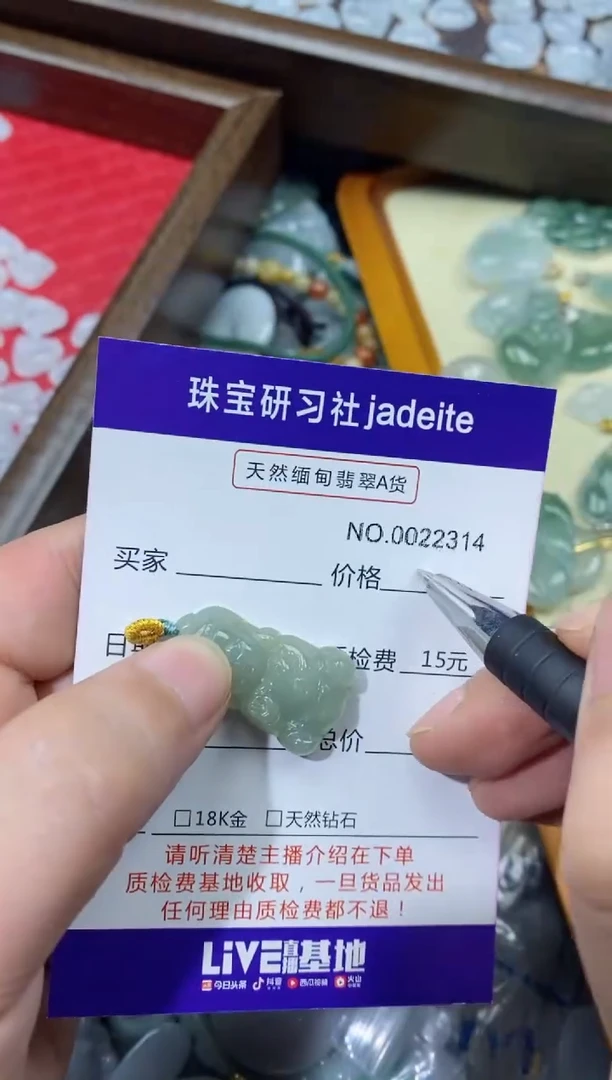 翡翠未镶嵌颈饰022314