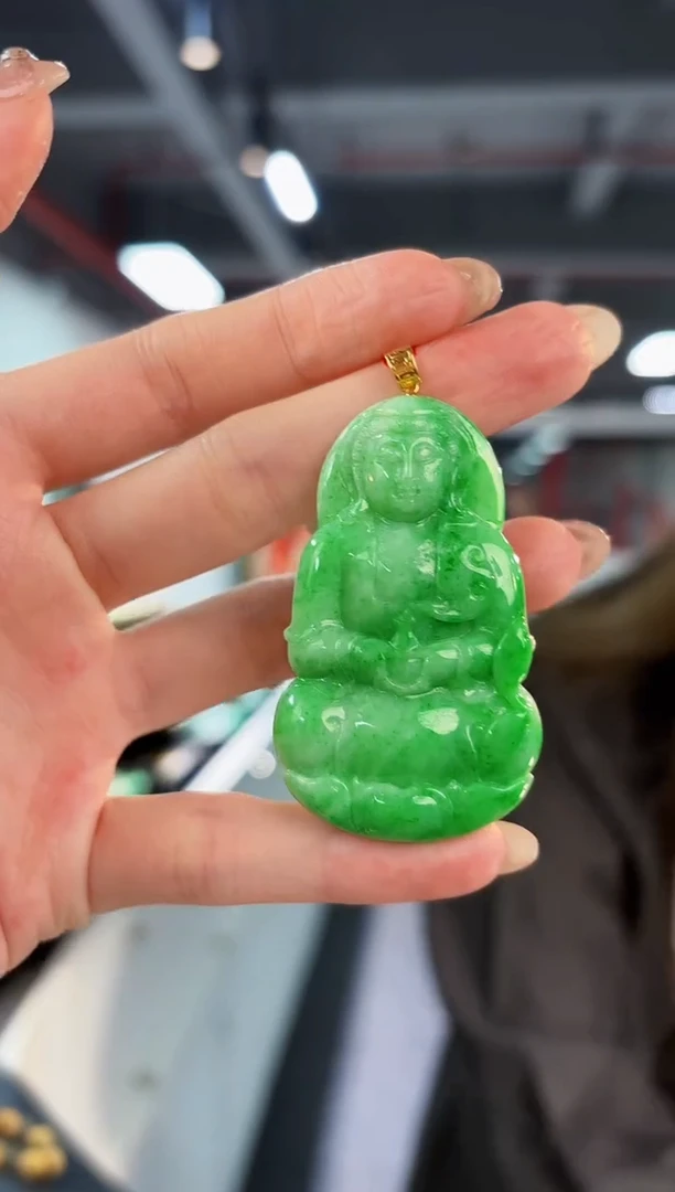 【闪购商品】翡翠颈饰18K金镶嵌缅料A货/支持复检/一件